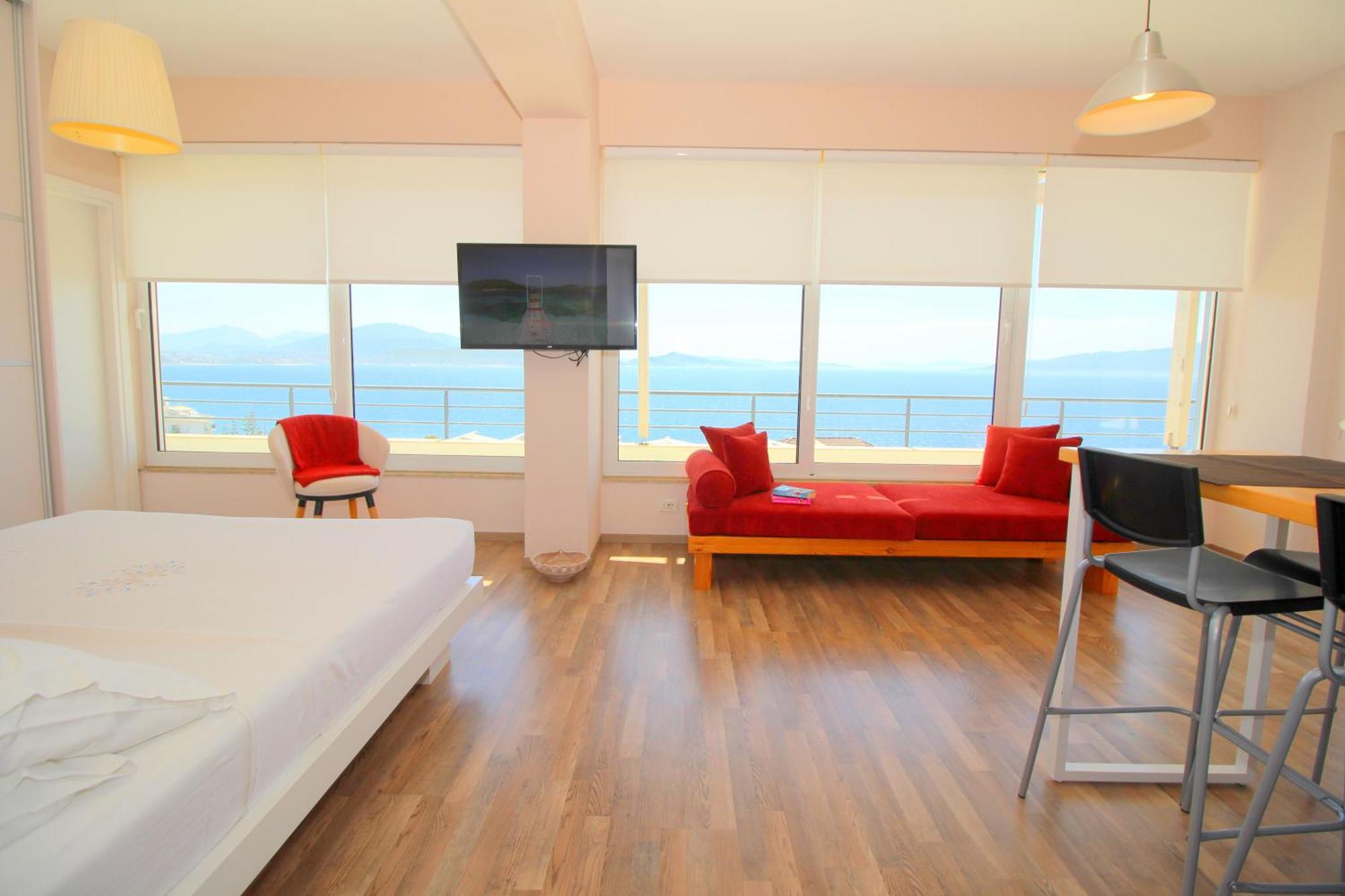 Blue Residence Sarande Bagian luar foto